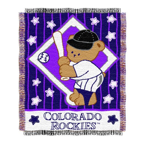 MLB Colorado Rockies 36-Inch-by-46-Inch Woven Jacquard Baby Throw