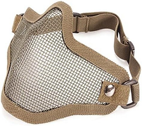 Strike Steel Adjustable Mesh Airsoft Half Mask Face Protector (half face mask-mud color)