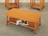 Oak Finish Mission Style Solid Wood Coffee / Cocktail Table