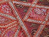ORANGE INDIAN DECOR FURNISHING TEXTILE WALL HANGING ART