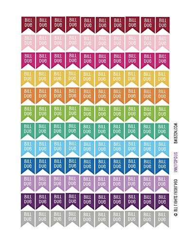 Monthly Planner Stickers Bill Due Flag Stickers Planner Labels Compatible with Erin Condren Vertical Life Planner