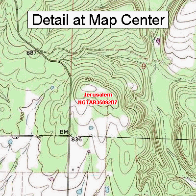 USGS Topographic Quadrangle Map - Jerusalem, Arkansas (Folded Waterproof)