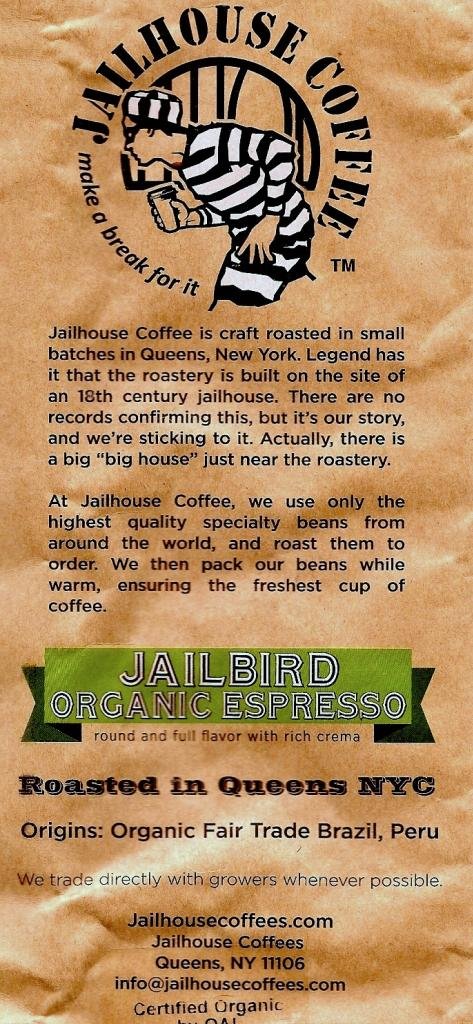 Amazon.com : Jailhouse Coffee Jailbird Organic Espresso - Whole ...
