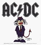 AC/DC - Angus Young on White with Logo - Sticker / Decal (ACDC)