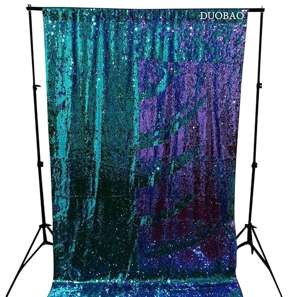 Duobao Sequin Photo Backdrop Purple To Turquoise Sequin Photo