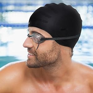 Toplus Swim Cap Swim Caps For Long Hair Silicone Waterproof