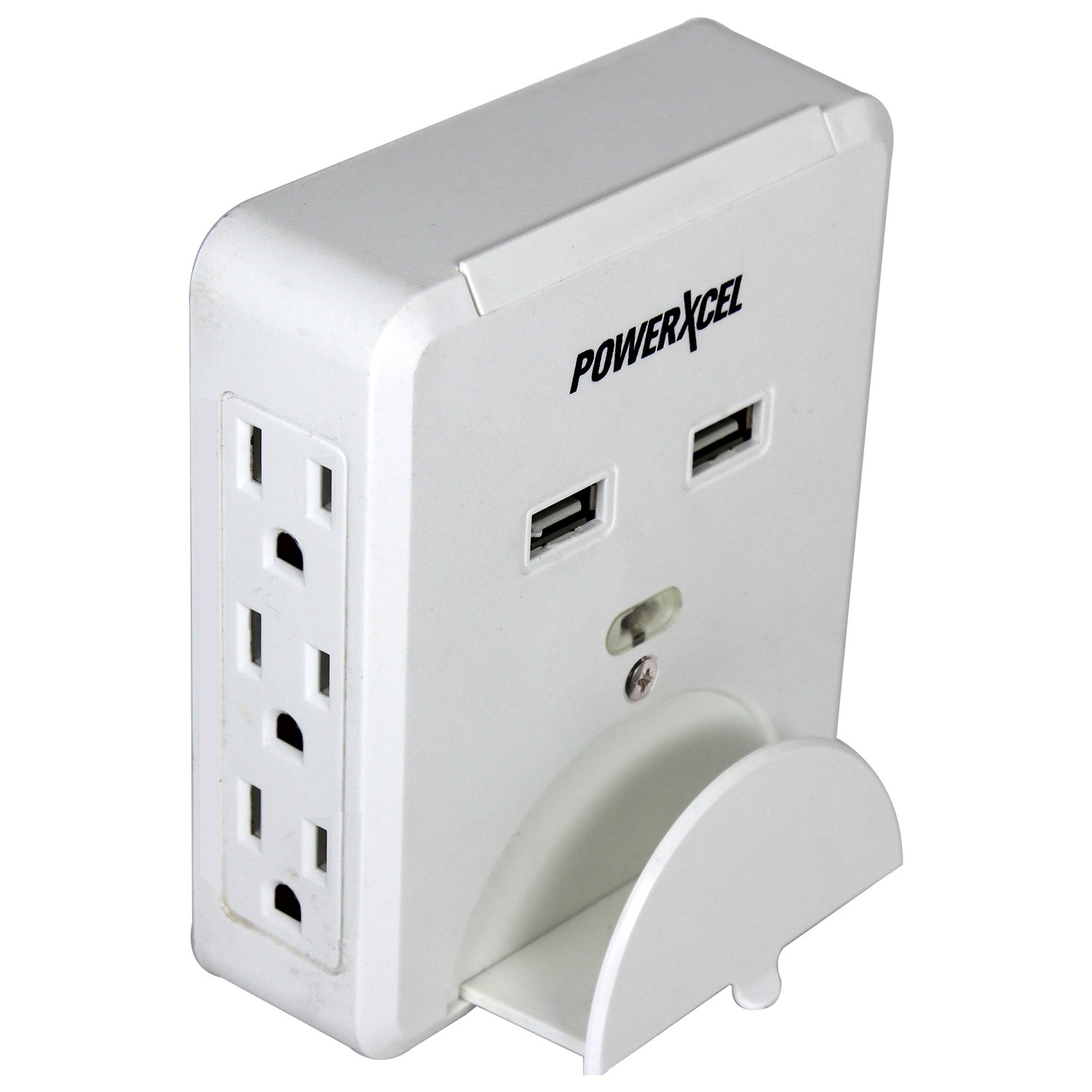 PowerXcel 6Outlet WallMounted Power Center with Dual USB Ports and