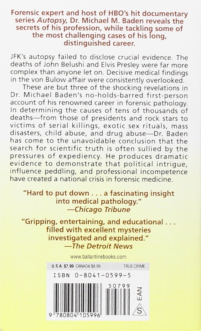 Unnatural Death: Confessions of a Medical Examiner: Michael M ... Unnatural Death: Confessions of a Medical Examiner: Michael M ...