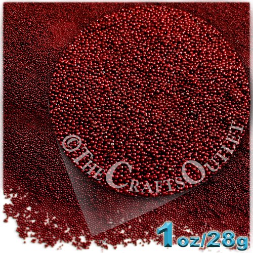 The Crafts Outlet MCR-GLS-MTL-MA6-DRW Metallic Glass Microbead, 1 Bag of 1-Ounce, Rich Devil Red Wine