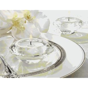 Crystal Diamond-Shaped Tea Light Holder (Set of 4)