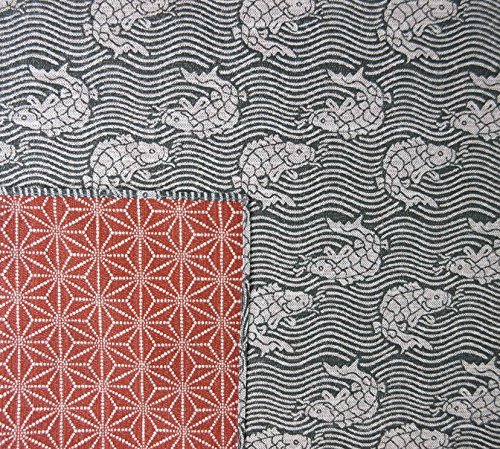 FUROSHIKI- Japanese Traditional Wrapping : Reversible (Carp: Black/Maroon)