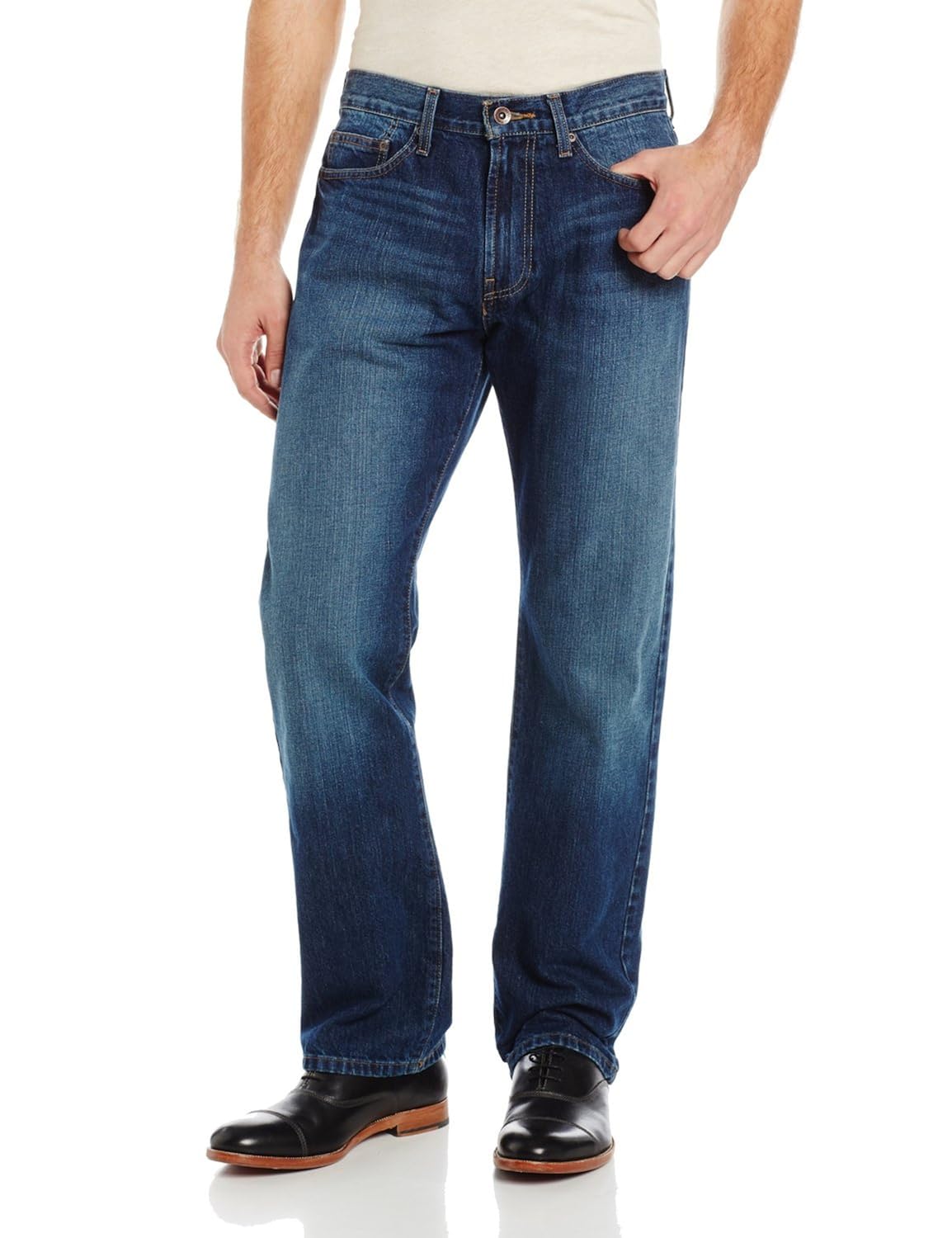 Nautica Jeans Men's Relaxed CrossHatch Jean at Amazon