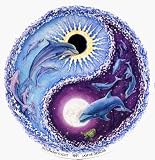 Dolphin Yin Yang with Turtle, Sun & Moon by Jerry Jaspar - Sticker / Decal