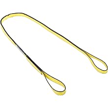 Mazzella EE2 Edgeguard Polyester Web Sling, Eye-and-Eye, Yellow, 2 Ply, Flat Eyes, Vertical Load Capacity