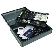 MMF Industries Steelmaster Elite Security Case with Keyed Lock, 4.125 x 11.75 x 14.75 Inches, Charcoal Grey (2217020G2)