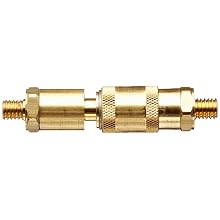 Brass Double Shut-Off Quick Connector 10/32" Thread, .63" OD, 3.25"L Coupler, 1.97"L Plug with Buna-N Seal
