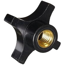 DimcoGray Black Phenolic 4 Prong Knob Female, Thru Hole Brass Insert: 5/16-18" Thread x 1/2" Depth, 1-1/4" Diameter x 7/8" Height x 5/8" Hub Dia x 3/8 Hub Length (Pack of 10)