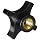 DimcoGray Black Phenolic 4 Prong Knob Female, Thru Hole Brass Insert: 5/16-18" Thread x 1/2" Depth, 1-1/4" Diameter x 7/8" Height x 5/8" Hub Dia x 3/8 Hub Length (Pack of 10)