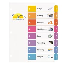 Avery Ready Index Table of Contents Dividers, 8-Tab Set (11133)