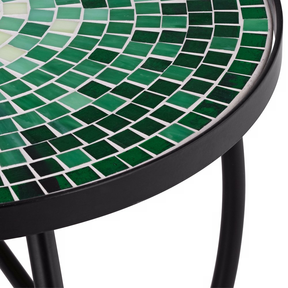 Bella Green Mosaic Outdoor Accent Table