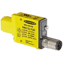 Banner SM312LVQD Mini Beam DC Photoelectric Sensor, Retroreflective Mode, 4-Pin European QD Termination, 5m Sensing Range