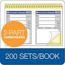 Adams You've Got A Message Pad, 5.25 x 7.33 Inch, 2-Part, Carbonless, 2 Messages per Page, 200 Sets, White and Canary (SC5702WS)