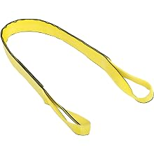 Mazzella EE2 Edgeguard Nylon Web Sling, Eye-and-Eye, Yellow, 2 Ply, Twist Eyes, Vertical Load Capacity