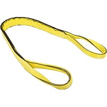 Mazzella EE4 Edgeguard Nylon Web Sling, Eye-and-Eye, Yellow, 4 Ply, Twist Eyes, Vertical Load Capacity
