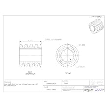 Boston Gear D1407KLH Worm Gear, 14.5 Degree Pressure Angle, 0.625" Bore, 12 Pitch, 1. PD, LH