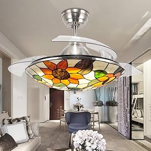 Huston Fan Modern Unique Fandelier Retractable Ceiling Fan Light