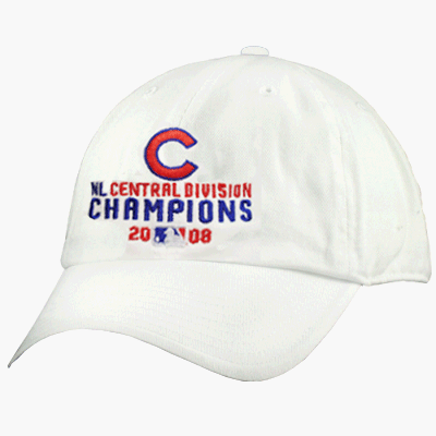 Buy Chicago Cubs 2008 NL Central Division Champions White Cotton Cap by New Era by cubworld