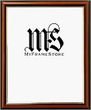 8x10 / 8 x 10 Picture/Photo/Certificate Frame, Round Walnut Molding with Gold Leaf