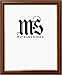 8x10 / 8 x 10 Picture/Photo/Certificate Frame, Round Walnut Molding with Gold Leaf