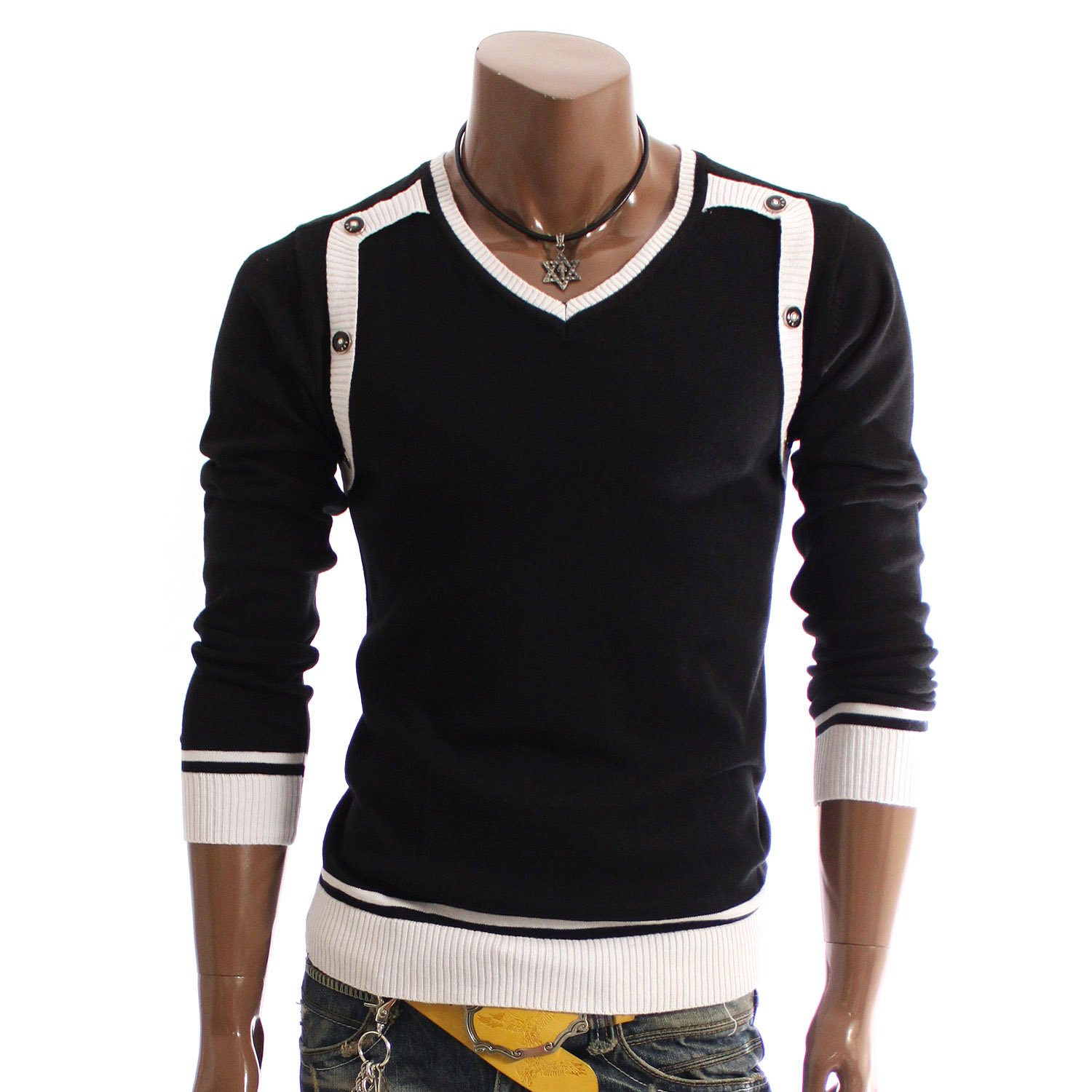 love the contrast white trim | Pullover sweater men, Men sweater, Sweaters