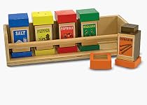 Melissa & Doug Deluxe Wooden Spice Rack Set