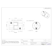 Boston Gear FC2511/4 Shaft Coupling Half, FC25 Coupling Size, 1.250 inches Bore, 1-19/32 Thru Bore Length, 2.250 inches Hub Diameter, 19.3 Max HP at 1750 RPM, 845 Max Torque (LB-IN), Steel
