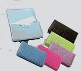 On the Go Pebble Grain Magnetic Business Card Case in Black