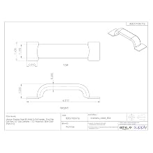 Monroe  Stainless Steel 304 Weld On Pull Handle , Oval Grip, Dull Finish, 1/2" Grip Diameter, 1-1/2" Projection, Silver Color (Pack of 2)