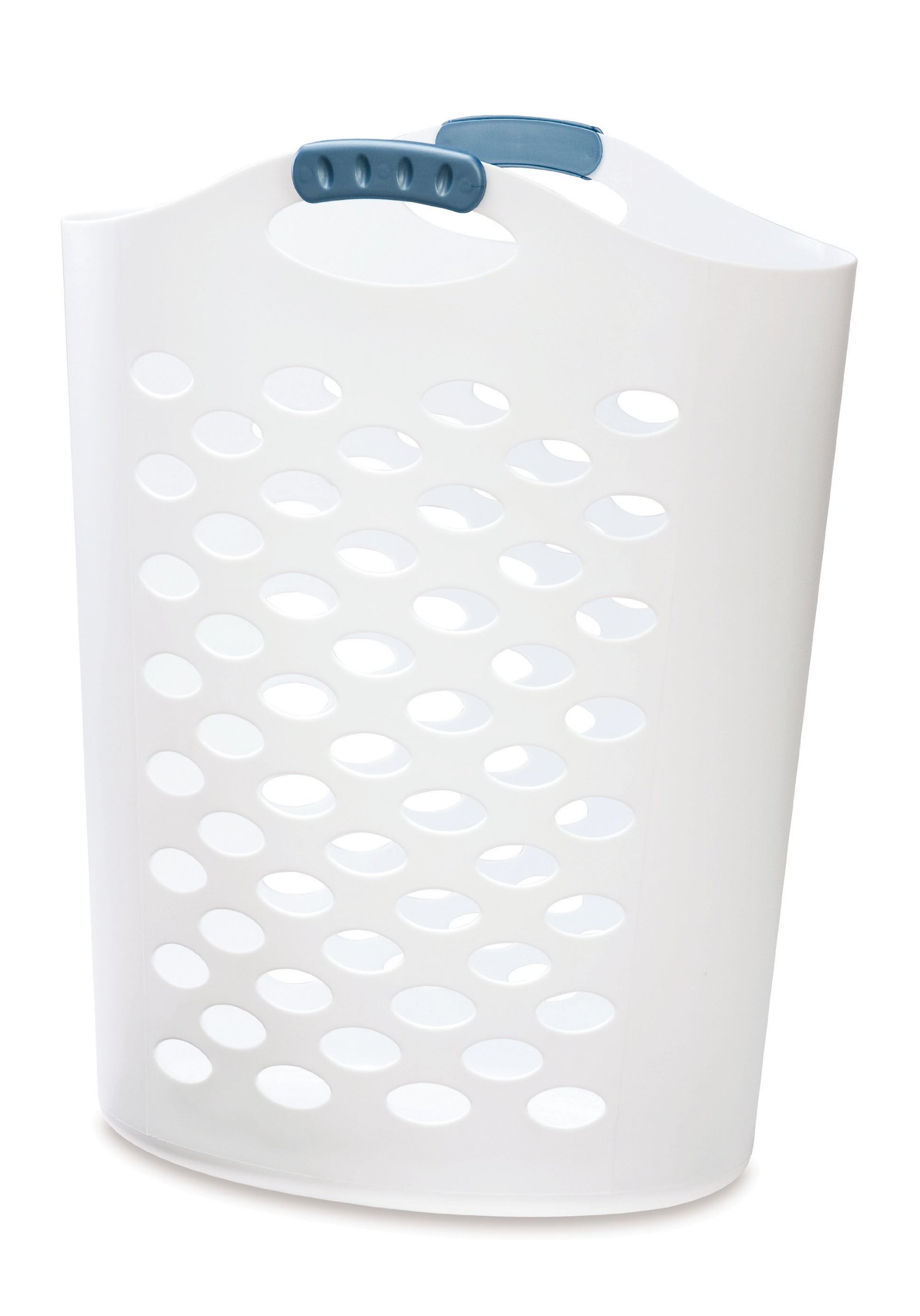 Rubbermaid FG260004WHTRB Flex N Carry 2.2 Bushel Laundry Hamper White