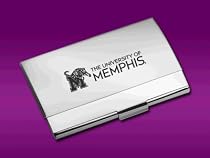 University of Memphis - Business Card Holder - Laser Engraved