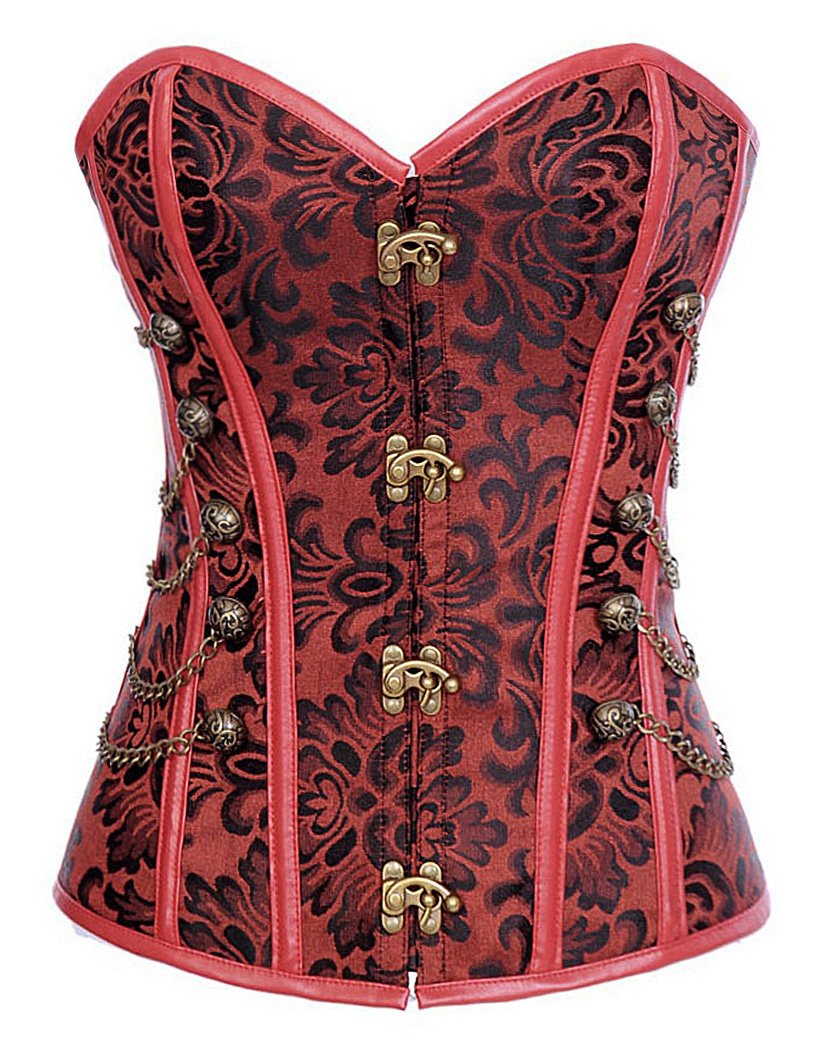 Charmian Women's Spiral Steel Boned Steampunk Gothic Bustier Corset