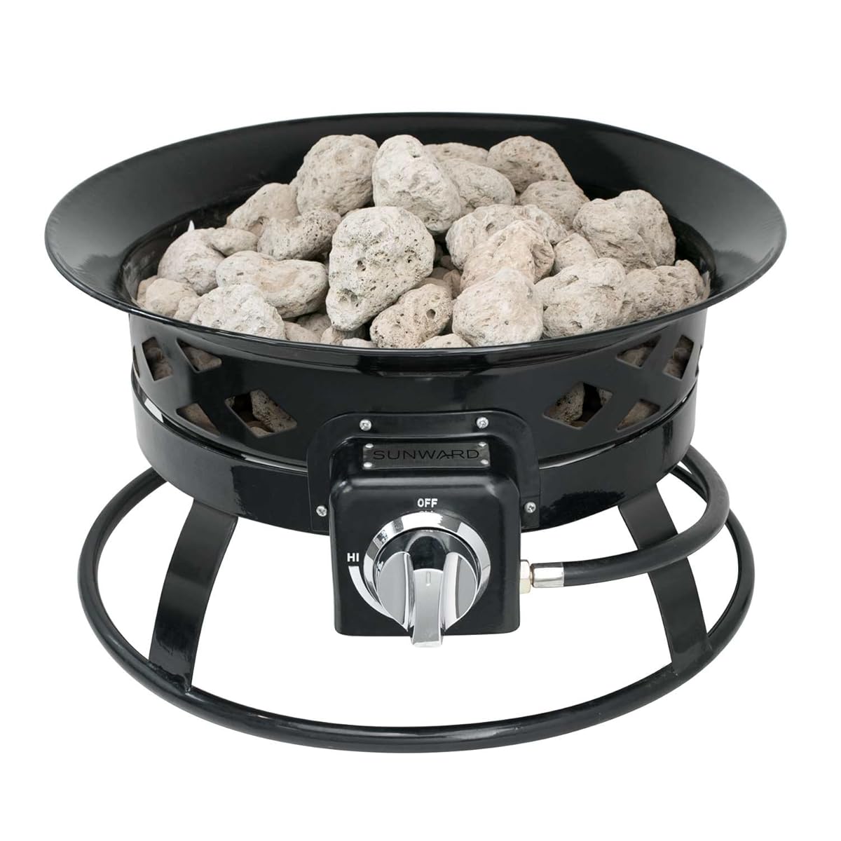 Sunward Patio Portable Outdoor 58,000 BTU Propane Fire Pit / 19" Fire