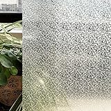 CottonColors(コットンカラーズ) 3D窓用フィルム 目隠しシート　断熱シート 紫外線カット粘着剤なし　再利用可能　プライバシーガラスフィルム60x200cm[石道036]