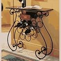 Metal WINE RACK Bar console iron wood accent side TABLE home decor