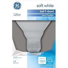GE Lighting 47725 120-Watt Soft White SAF-T-GARD BR40 Light Bulb, 1-Pack