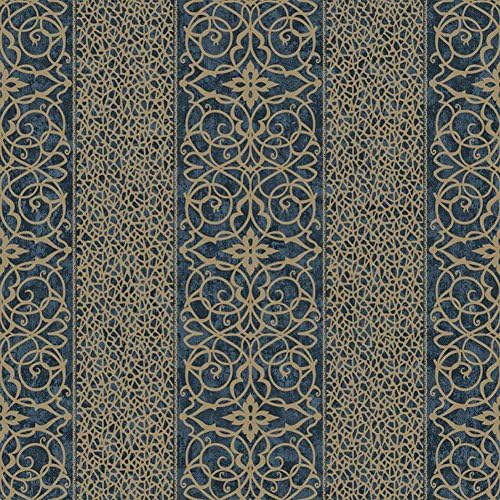 TGSIK Olivia Series Fashion Modern Stripe Pattern Design Blue Color European Style Non-Woven Wallpaper Home Decorations Memo Sample