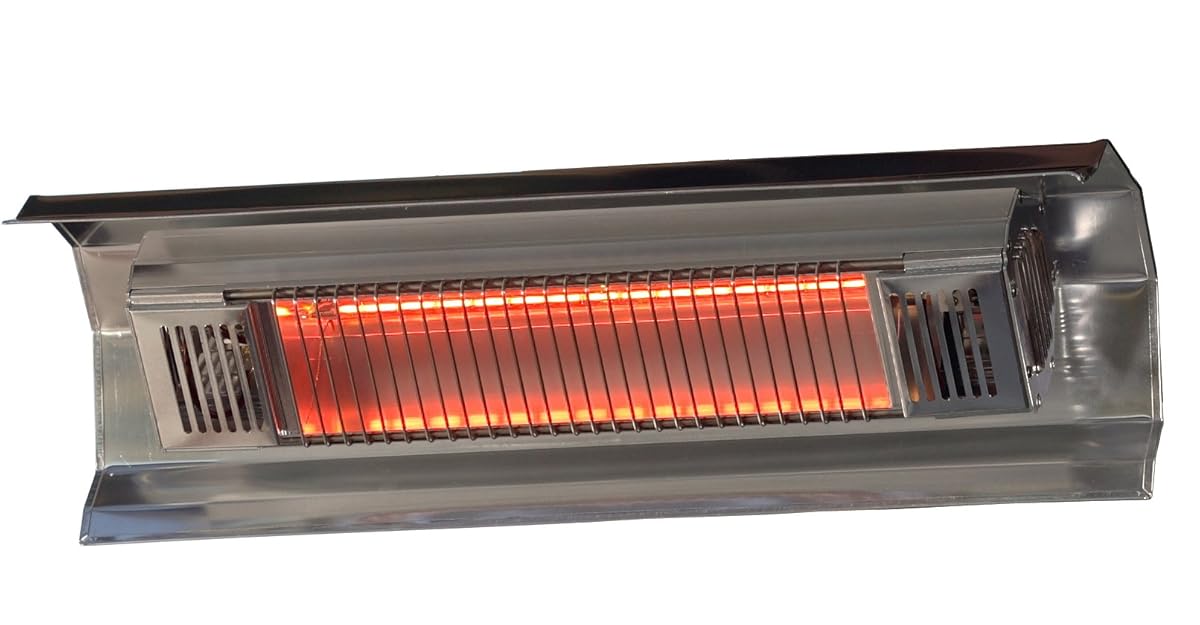 Fire Sense Indoor/Outdoor WallMounted Infrared Heater, Stainless Steel