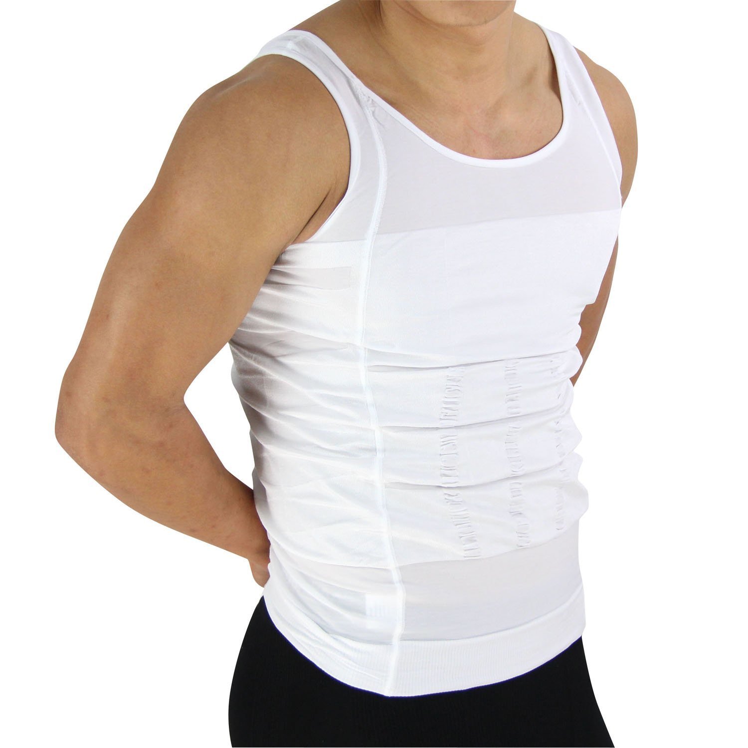 Men's Shaper Slimming Undershirts Tshirt Elastic Body Sculpting Vest