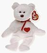 Ty Beanie Babies - Valentino the White Bear Retired
