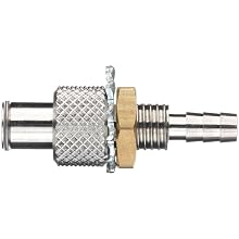 Luer Stainless Steel 316 Female Bulkhead Adaptor, For 1/8" Tube, 1/4-32 Thread